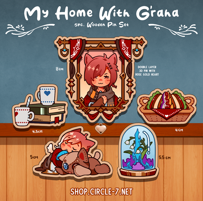 My Home with G'raha wooden pin set.